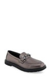 Aerosoles Beckett Horsebit Loafer In Gunmetal Pebbled
