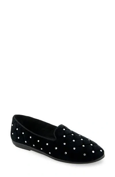 Aerosoles Betunia Quilted Loafer In Black Quilted Velvet