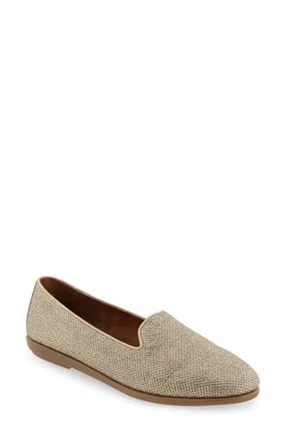 Aerosoles Betunia Smoking Slipper In Soft Gold Metallic Fabric