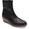 Aerosoles Binnie Wedge Bootie In Java Stretch Pebbled Faux Leather - Poly