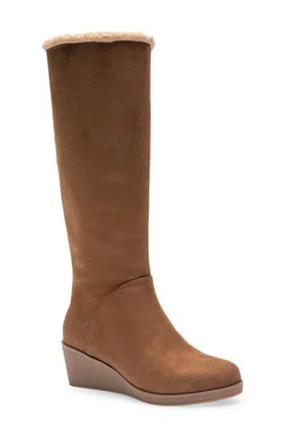 Aerosoles Binocular Boot In Brown Tobacco Faux Suede