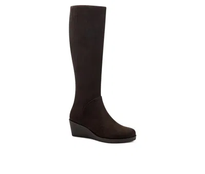 Aerosoles Binocular Boots Women's Brown Faux Suede Zipper Knee High Jobb321