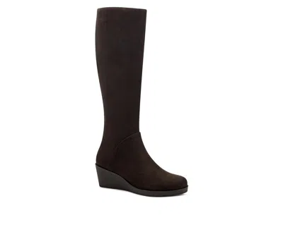 Aerosoles Binocular Boots Women's Us 8 Brown Black Knee-high Wedge Heel Khd1234