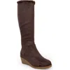 Aerosoles Binocular Faux Shearling Lined Wedge Boot In Brown
