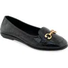 Aerosoles Bobbi Bit Flat In Black Croco Faux Leather