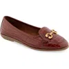 Aerosoles Women's Bobbi Buckle Ballet Flats In Clay Croco Faux Leather