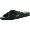 Aerosoles Brady Womens Leather Knot Slide Sandals In Black