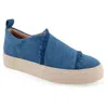 AEROSOLES BRIGHTON WOMENS DISTRESSED DENIM SLIP-ON SNEAKERS
