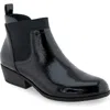 Aerosoles Caddie Chelsea Boot In Black Patent Crinkled Faux Leather - Pol