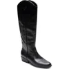 Aerosoles Cadence Western Boot In Black Burnished Leather
