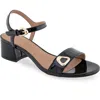 Aerosoles Cairo Block Heel Sandal In Black Patent Faux Leather