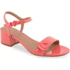 Aerosoles Cairo Block Heel Sandal In Coral Patent Faux Leather