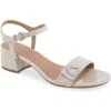 Aerosoles Cairo Block Heel Sandal In Stone Patent Faux Leather