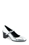 Aerosoles Cali Mary Jane Pump In Silver Mirror Metallic