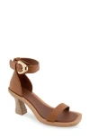 Aerosoles Calico Ankle Strap Sandal In Tan Leather