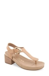 Aerosoles California T-strap Sandal In Beige Bisque Leather