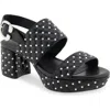 Aerosoles Camera Crystals Slingback Platform Sandal In Black Quilted