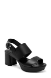Aerosoles Caryn Platform Slingback Sandal In Black Leather