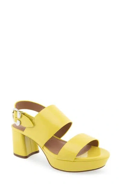 Aerosoles Camera Platform Sandal In Green Sheen Crinkle Patent Pu