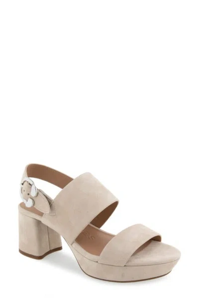 Aerosoles Camera Platform Sandal In Stone Suede