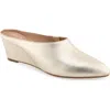 Aerosoles Camia Wedge Mule In Gold Metallic Leather