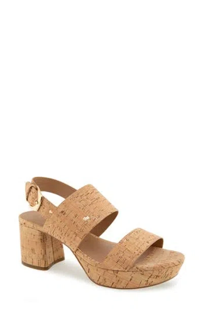 Aerosoles Camilia Platform Sandal In Cork,gold Fleck