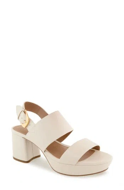 Aerosoles Camilia Platform Sandal In Eggnog Faux Leather