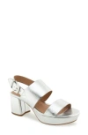 Aerosoles Camilia Platform Sandal In Silver Metallic Faux Leather