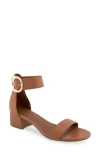 Aerosoles Calico Ankle Strap Sandal In Tan Faux Leather