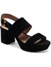 Aerosoles Women's Carimma Leather Platform Heel Sandal In Black Faux Suede