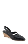 Aerosoles Carmel Slingback Pump In Black Burnished Leather