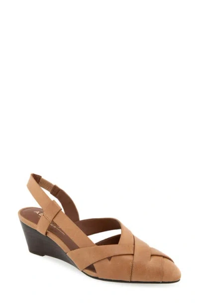 Aerosoles Carmel Slingback Pump In Tan Burnished Leather