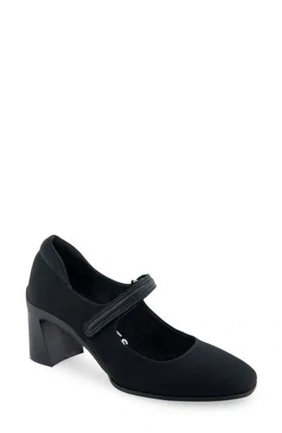 Aerosoles Cassina Mary Jane Pump In Black Stretch Gabardine Fabric