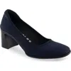 Aerosoles Casta Dress-pump-mid Heel In Navy Stretch Gabardine