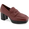 Aerosoles Cavour Platform Penny Loafer Pump In Clay Leather