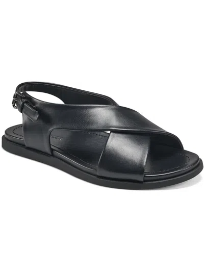 Aerosoles Cele Womens Faux Leather Slingback Sandals In Black