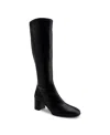 Aerosoles Micah Womens Stretch Block Heel Knee-high Boots In Black Stretch Smooth Faux Leather - Poly