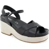 Aerosoles Chabella Platform Sandal In Black Leather
