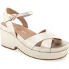Aerosoles Chabella Platform Sandal In Gold Metallic Textured Leather