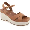 Aerosoles Chabella Platform Sandal In Tan Leather