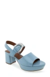 Aerosoles Chamber Platform Sandal In Dusty Blue Patent Pu