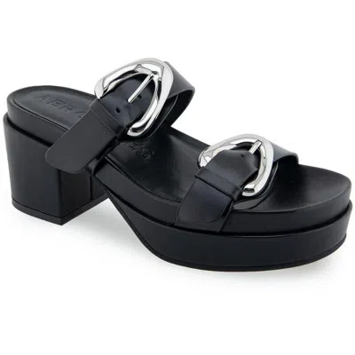 Aerosoles Chance Womens Buckle Leather Block Heel In Black Leather