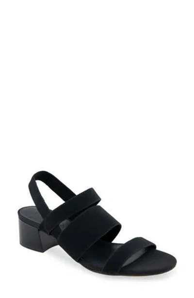 Aerosoles Chara Woven Block Heel Sandal In Black Elastic