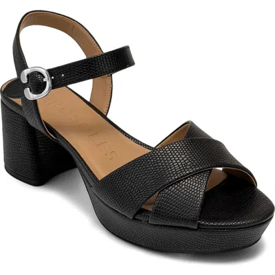 Aerosoles Charlye Ankle Strap Platform Sandal In Black