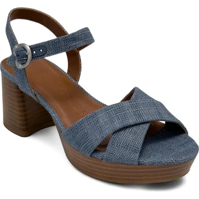 Aerosoles Charlye Ankle Strap Platform Sandal In Blue