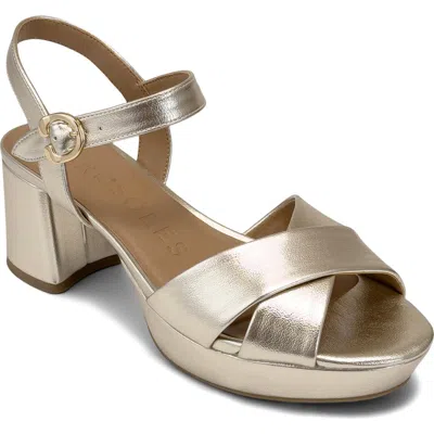 Aerosoles Charlye Ankle Strap Platform Sandal In Silver