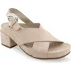 Aerosoles Women's Chrystie Buckle Block Heel Sandals In Pale Khaki Suede