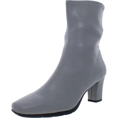 Aerosoles Cinnamon Womens Faux Leather Comfort Insole Dress Boots In Grey