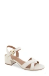 Aerosoles Cinzia Block Heel Sandal In Eggnog Faux Leather