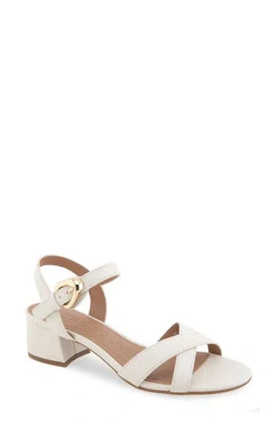 Aerosoles Cinzia Block Heel Sandal In Eggnog Faux Leather